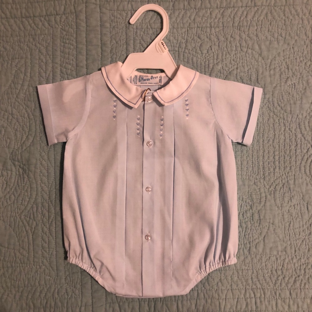 Boys NB Feltman Brothers baby blue outfit